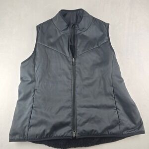 Nike Women's Reversible Black Fleece Lined Puffer‎ Vest Standard Fit XL